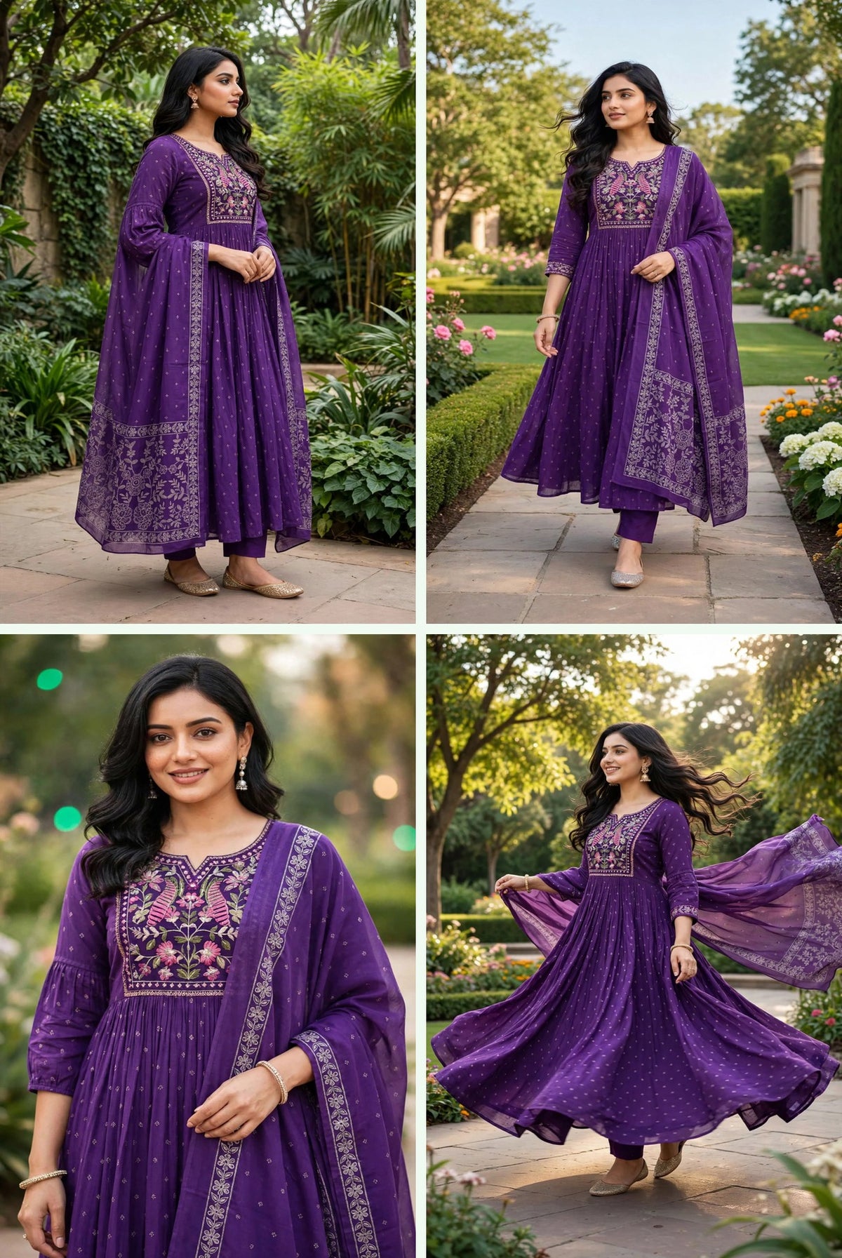 Aurelia Royal Purple Embroidered Anarkali Set
