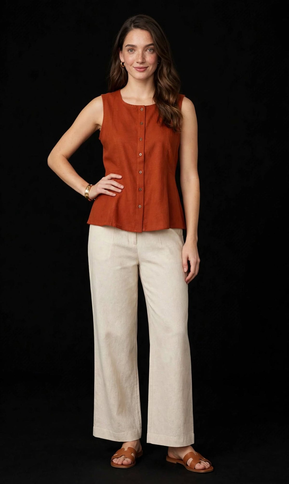 Aurelia Terra Cotton Office Top