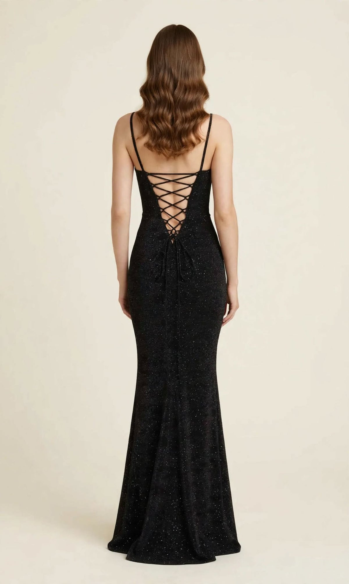 Aurelia Noir Shimmer Mermaid Evening Gown