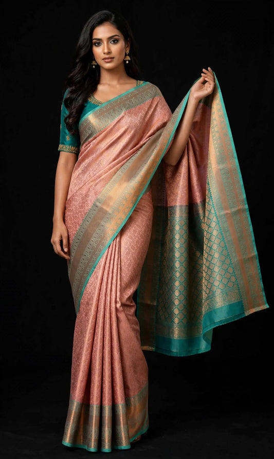 Aurelia Cream Banarasi Tanchоi Soft Silk Saree
