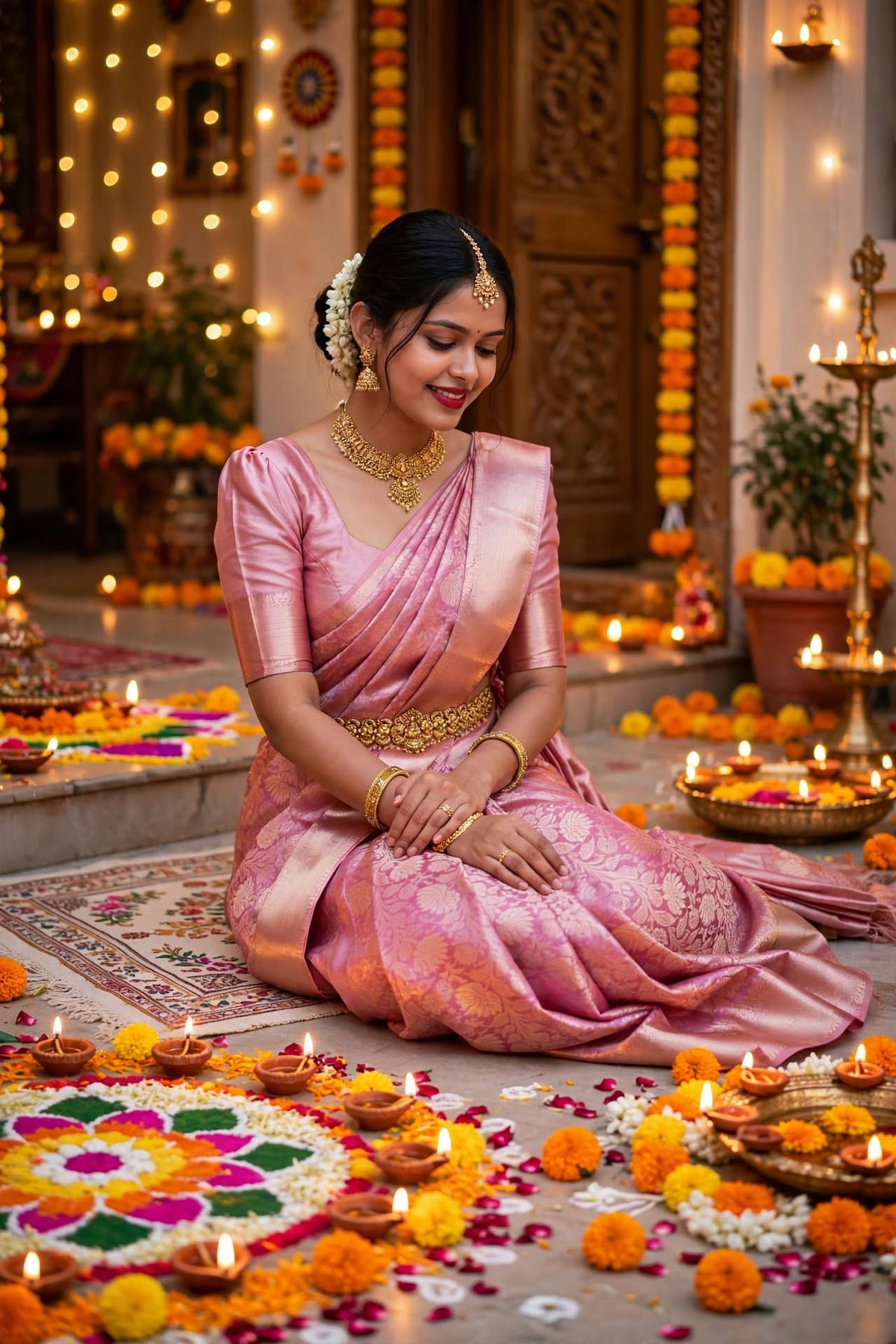 Blush Banarasi Tissue Silk Saree