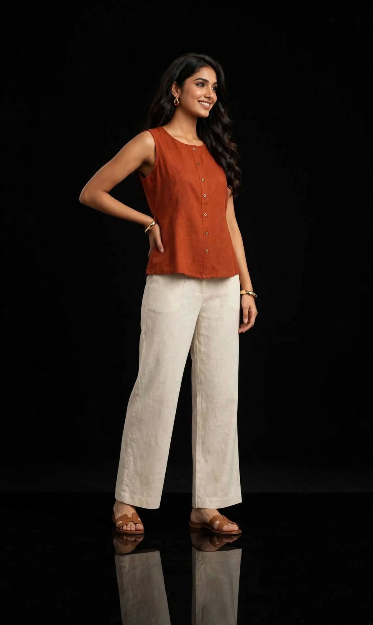 Aurelia Terra Cotton Office Top
