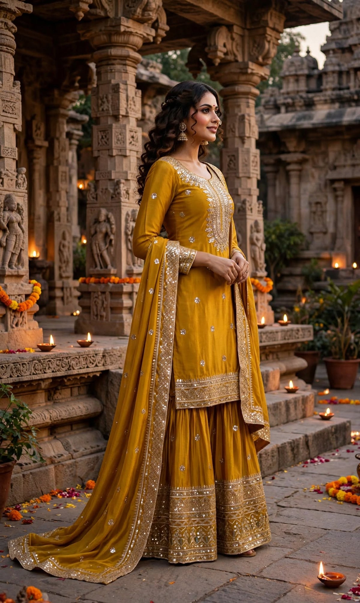 Aarvika Noor Embroidered Chiffon Palazzo Set
