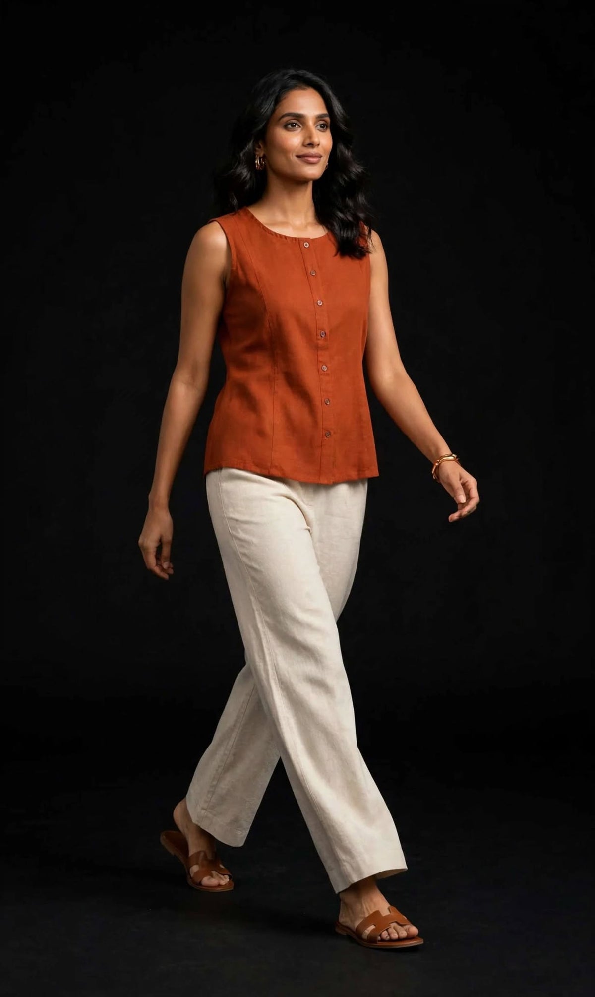 Aurelia Terra Cotton Office Top
