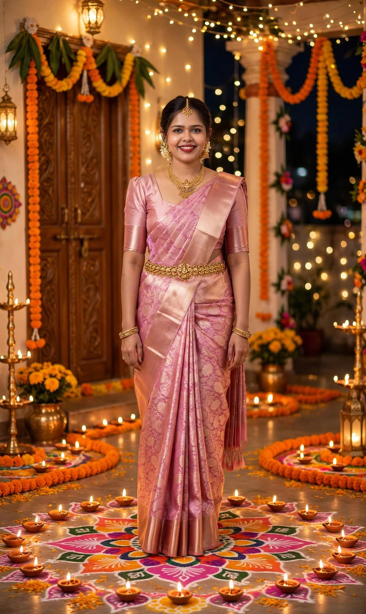 Blush Banarasi Tissue Silk Saree
