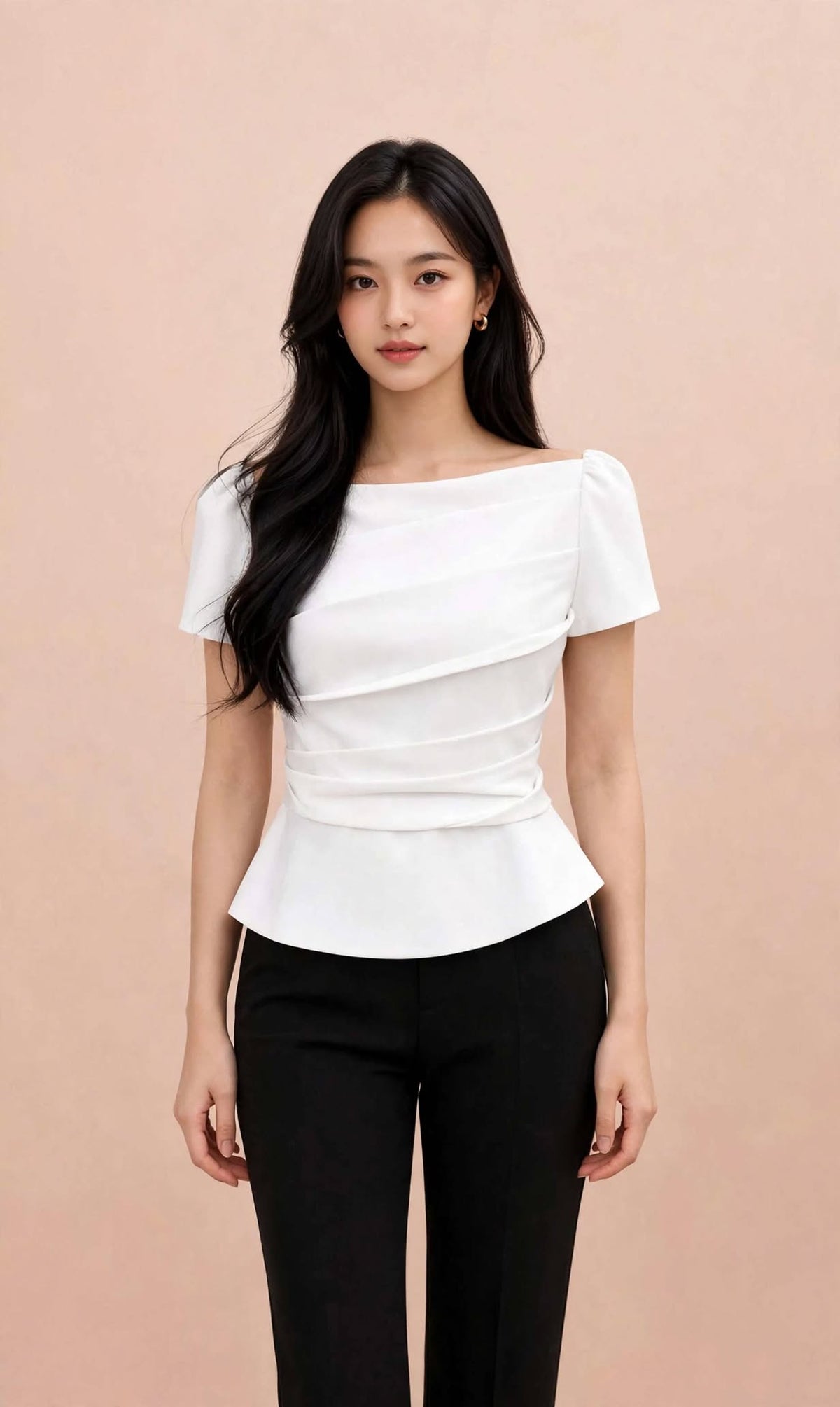 Aurelia Ivory Sculpted Peplum Top