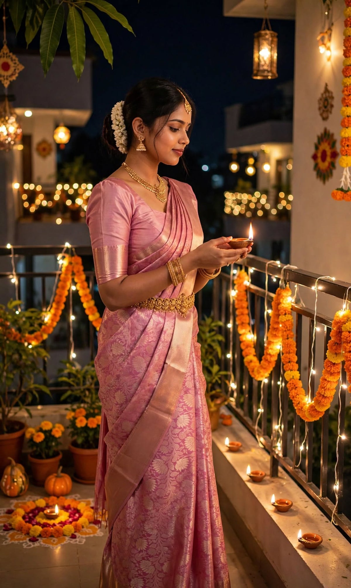 Blush Banarasi Tissue Silk Saree