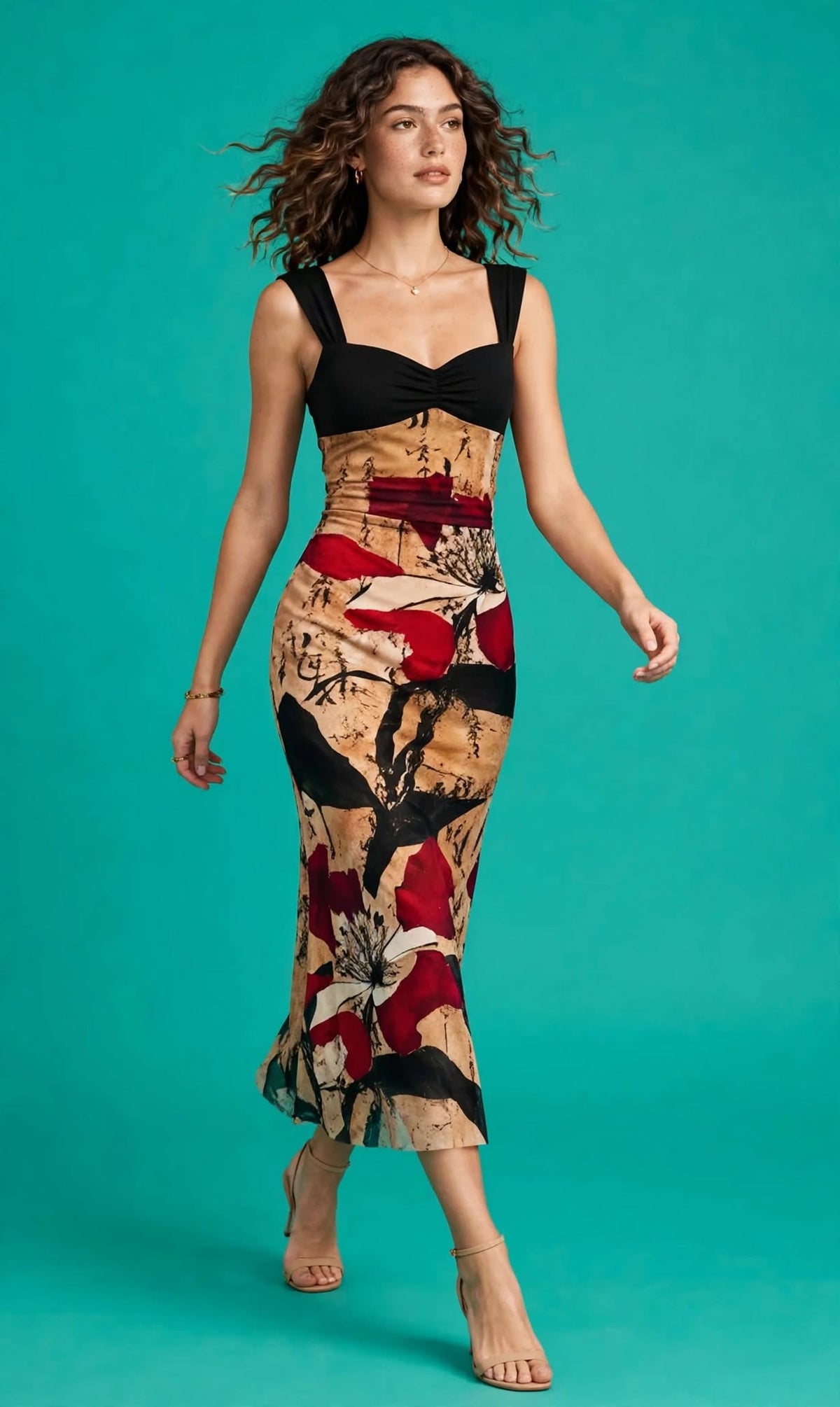 Aurelia Multicolor Ruched Bodycon Dress