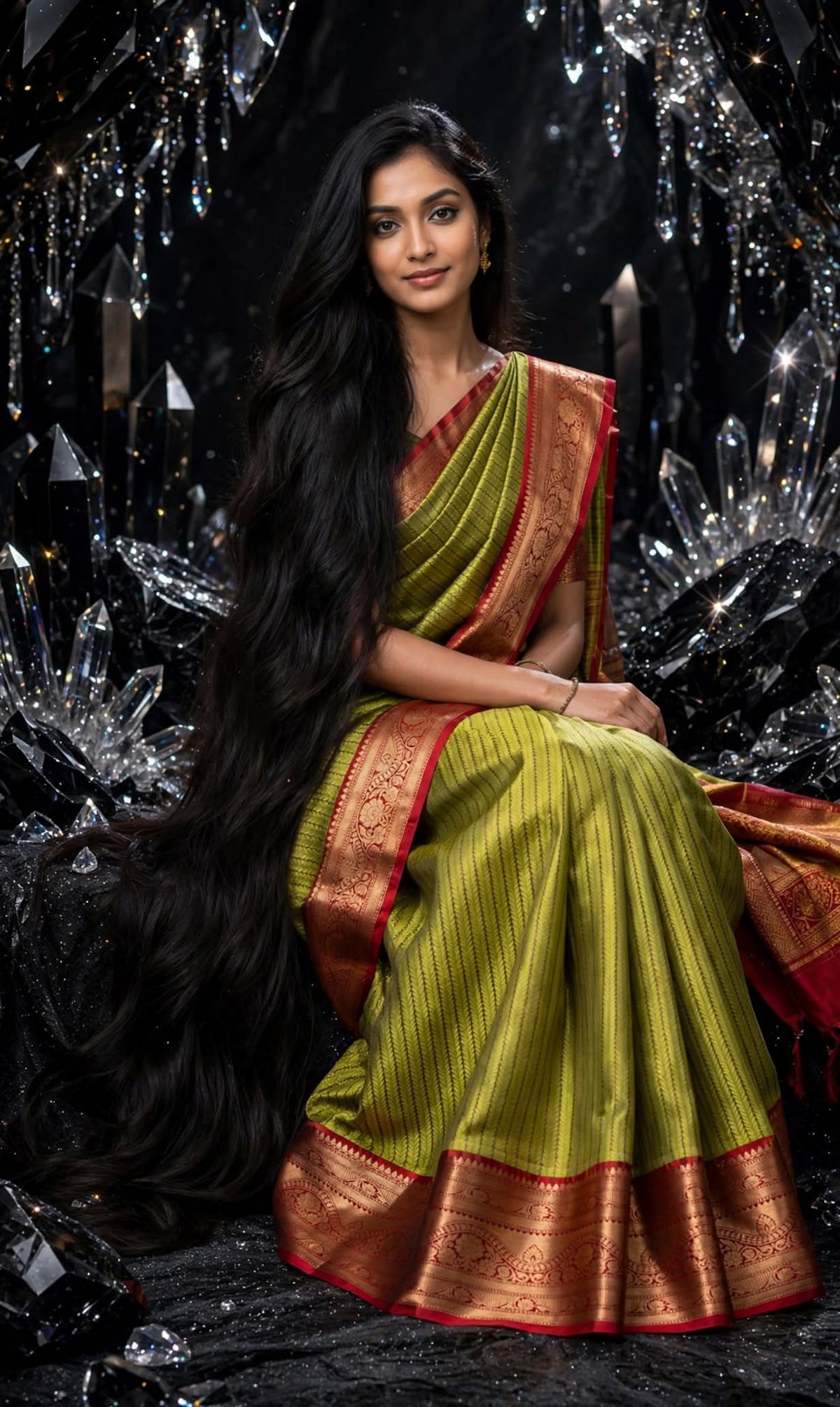 Aurelia Emerald Zari-Woven Banarasi Saree
